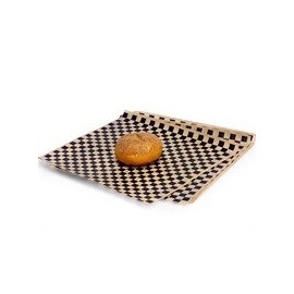 Dry Waxed Deli Paper Sheets - Paper Liners for Plasic Food Basket (100, Black and Brown Checkered) by Quality Food Supplies