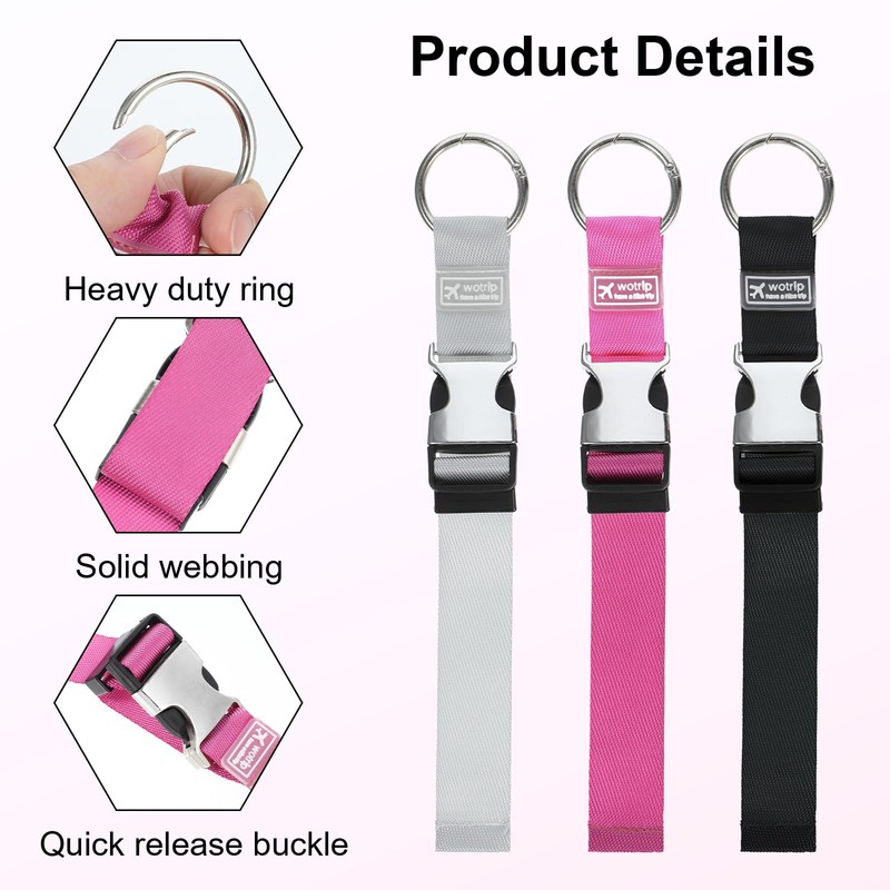 3 PCS Luggage Connector Straps for Suitcases Add a Bag