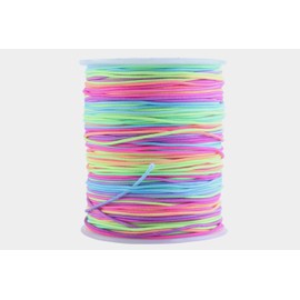 KONMAY 1.0mm Elastic Cord for Jewelry Making, Rainbow Stretch Bracelet String for Pony Beads, Kandi Bracelets, Necklaces & DIY Crafts,110 Yards