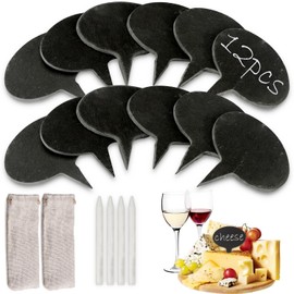 Cheese Markers for Charcuterie Board, Set of 17PCS Slate Cheese Labels Sign, Cheese Markers Set, Chalkboard Picks Cheese Name Tag Cupcake Toppers for Wedding Birthday Cocktail Parties Dinner Food
