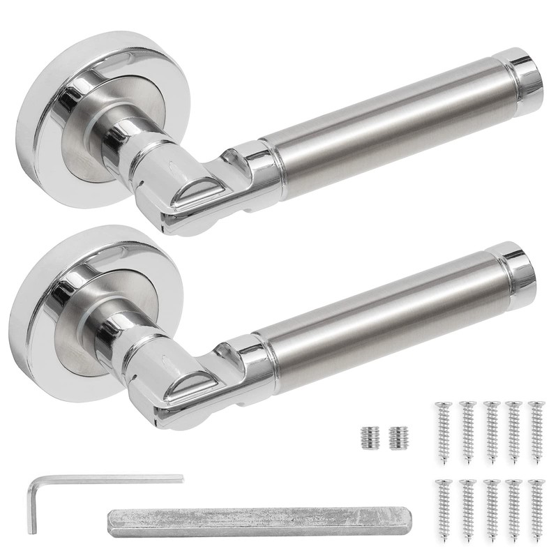 Decoranddecor Enigma Duo Colour Internal Door Handles – Aluminium Silver