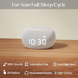 Sound Machine for Sleep Smart White Noise Machine for Adults 507 Sounds | Santebee Sleep Machine Night Light Timer Dual-stage Alarm&Snooze, 2 Custom B