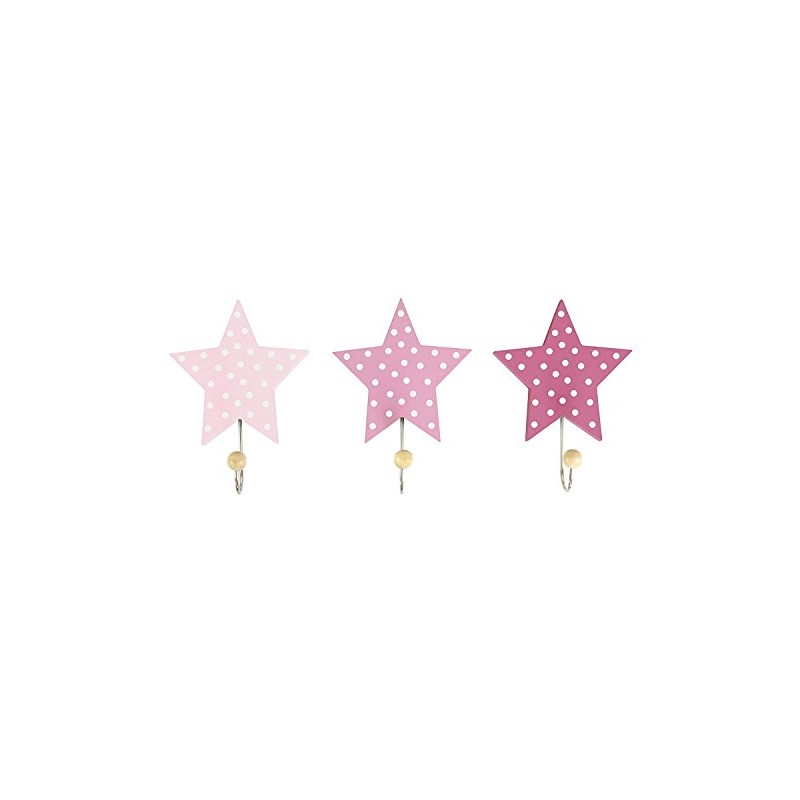 JaBaDaBaDo- Set of 3 Pink Star Hangers, 16 cm (R16026)