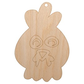 Sniggle Sloth Chicken Rooster Face Doodle Unfinished Craft Wood Holiday Christmas Tree DIY Pre-Drilled Ornament