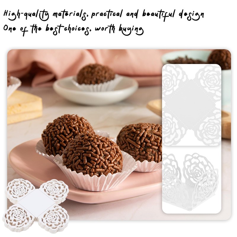 50 PCS Chocolate Candy Cups, Paper Truffle Cups Flower Truffle