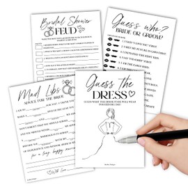Hadley Designs 40 Minimalist Funny Bridal Shower Games 20 Guests - Wedding Games For Bridal Shower Games For Guests, Couples Wedding Shower Games For Couples, Guess The Dress Game, Bridal Party Games