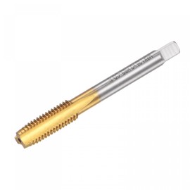 sourcing map Straight Flute Taps, M8 x 1.25 Metric Left Hand Titanium Coated M35 Cobalt High Speed Steel Machine Tapping Screw Thread Milling Tap Machinist Repair Threading Tool