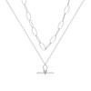 HABIKIP Silver Layered Necklaces for Women, Stackable Layering Dainty Paperclip