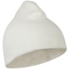 MG 8 Inch Knitted Short Beanie - White OSFM