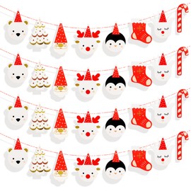 Cyodoos 2 Sets Merry Christmas Banner, Christmas Tree Ornaments, Christmas Birthday Party Decorations, Christmas Happy Birthday Banner, Christmas Birthday Decorations