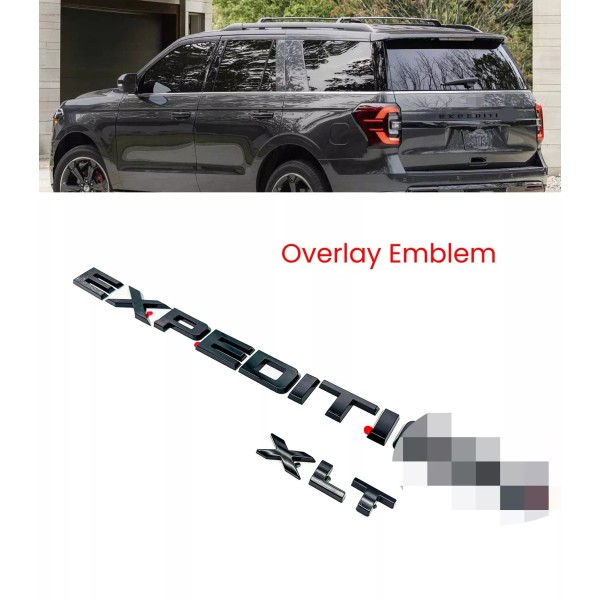 Unbranded Overlay Gloss Black Tailgate XLT Letters Emblem FIT 2022-2024