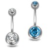 OUFER High Quality Solid Titanium Belly Bars 14G Navel Rings