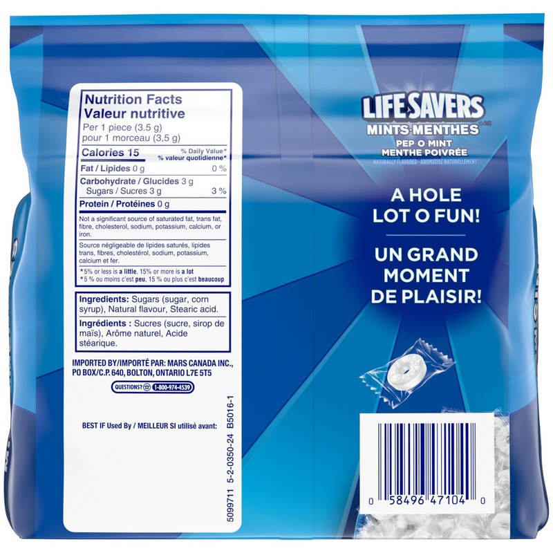 LIFE SAVERS, Pep O Mint Individually Wrapped Candy Mints, Sharing