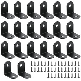 Drado L-Shaped Metal Fittings, Joint Alloy Tools, Right Angle Bracket, Corner Brace, Stainless Steel, Includes Dedicated Screws, 1.0 x 1.0 x 0.7 inches (25 x 25 x 18.5 mm), 20 Pieces