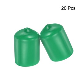 uxcell 20pcs Rubber End Caps 15mm(3/5") ID Vinyl Round End Cap Cover Screw Thread Protectors Dark Green
