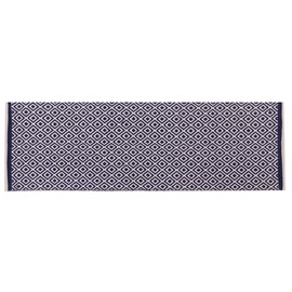 RAJRANG Throw Runner Rug, Cotton Hand Woven, Checkered Reversible Bathroom Rug, Geometric Entry Mat, Hall Runner, Machine Washable & Durable - Dress Blue, 2' x 6' Feet