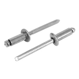 Blind rivets with flat head according to DIN 7337 / ISO 15977, aluminium/steel galvanised, for material thickness: 7.0 - 9.0 mm, pop rivets, hollow rivets, 4.8 x 14 mm, pack of 100