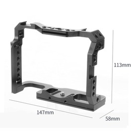 CS PRIORITY Full DSL Camera Cage with Handle Grip Rig for Son A7 M4 Form-fitting Cage w NAT Rail Cold Shoe Top Handle/Side Handle/Cable Clamp/Wrist (Cage w Wrist Strap)