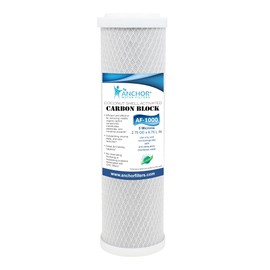Anchor AF-1000 CTO Carbon Block Filter Cartridge for Water Filtration Systems, 5 micron, 10-inch