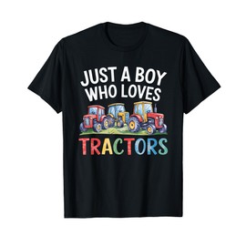 Kids Farm Just A Boy Who Loves Tractors Farmer Toddler Boys T-Shirt