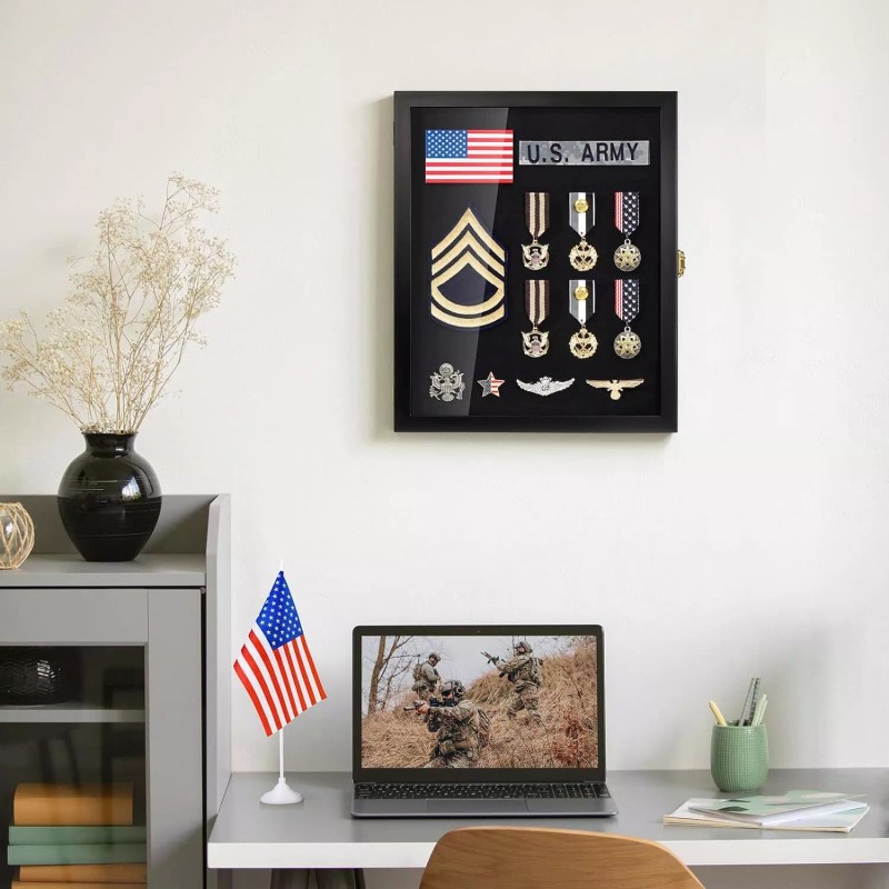 11x14 Pin Display Case for Military Badges, Medals, Patches &