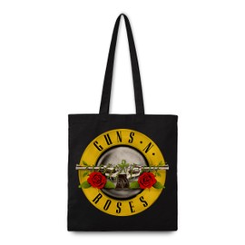 Rocksax Guns N' Roses Tote Bag - Roses Logo, black, Heavyweight canvas shooper made from Fairtrade recycled material