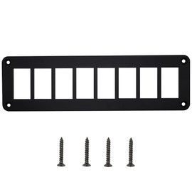 HOKAAER 8 Way Marine Boat Rocker Switch Panel Housing Holder, Rocker Toggle Switch Panel Housing Bracket, Black Waterproof Anodized Aluminium Panel, with Screws for Car Boat Truck RV SUV ATV UTV