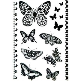 BJ022 024 Butterfly Tattoos Temporary Tattoo Dandelion Tattoos 2 Sheets