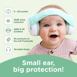 TOTCO Earmuff Protection for Toddlers, Infants, and Babies - 0 to 36 months - Noise Cancelling Earmuff Headphones, Green