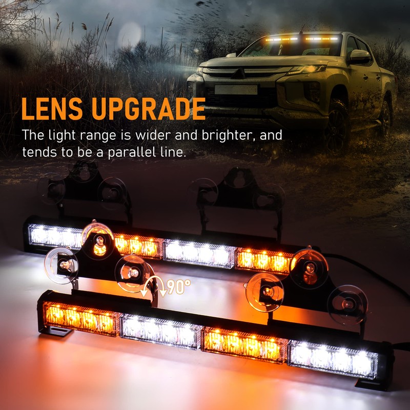 Dinfu Emergency Dash Strobe Lights with Controller for Trucks -