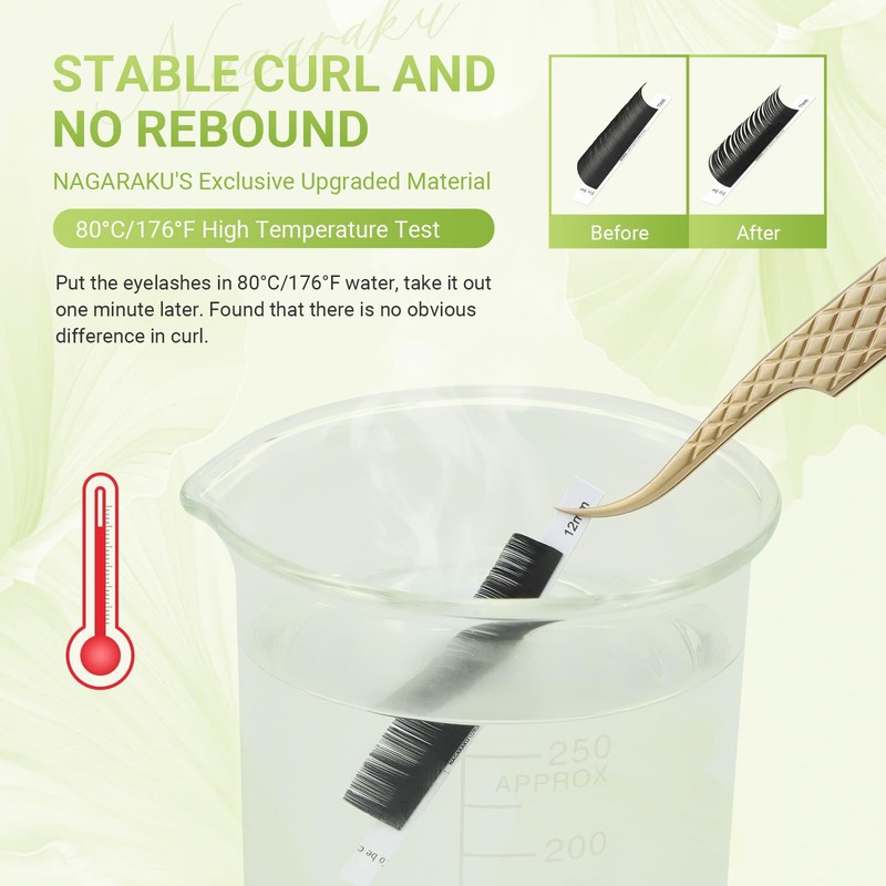 NAGARAKU Individual Eyelash Extensions, Luxury Collected Classic Single Lashes Upgraded