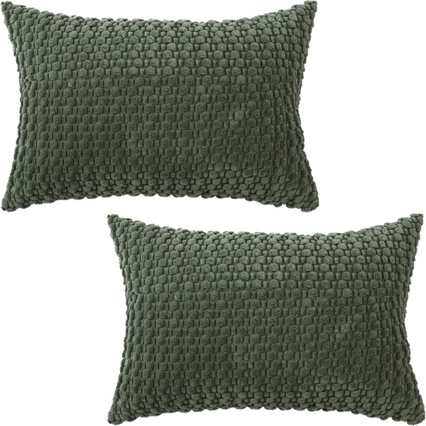 Tennove Cushion Covers 30x50cm Decorative Modern Olive Green Pillow Cases