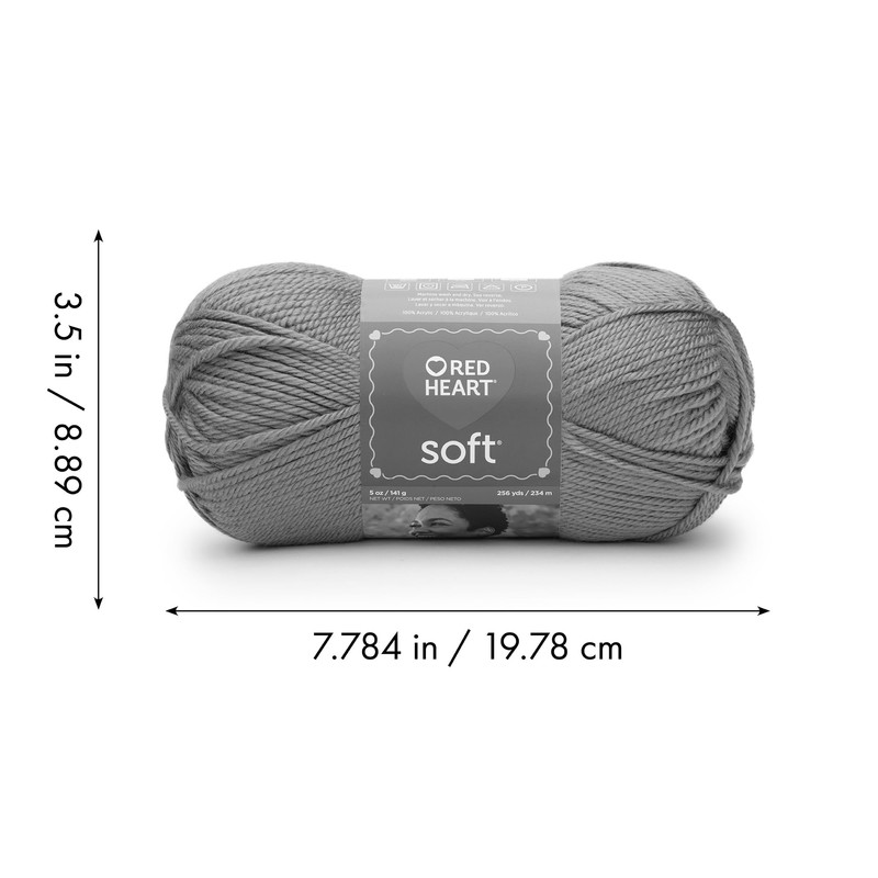 Red Heart Hilo suave, paquete de 3, realmente rojo, 3