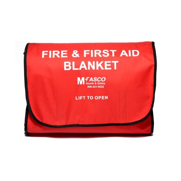 MFASCO Emergency Fire Blanket Kit - 62"x82" Fire Retardant Blanket for Quick Extinguishing - Vertical Release & Wall-Hanging Case - Ideal for Work, Home, Auto - Smother Small Fires with Ease