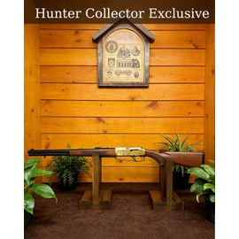 LITAITAI Wood Gun Display Stands Rifle Rack Gun Rack for Smaller Rifles, Long Guns, Firearms, Weapons, Collectables, Displays, Shows, Exhibits (carbon, V-shaped)