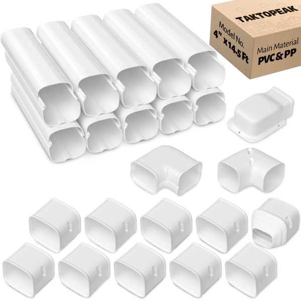 TAKTOPEAK 4" 14.5 Ft Mini Split Line Set Cover, Decorative