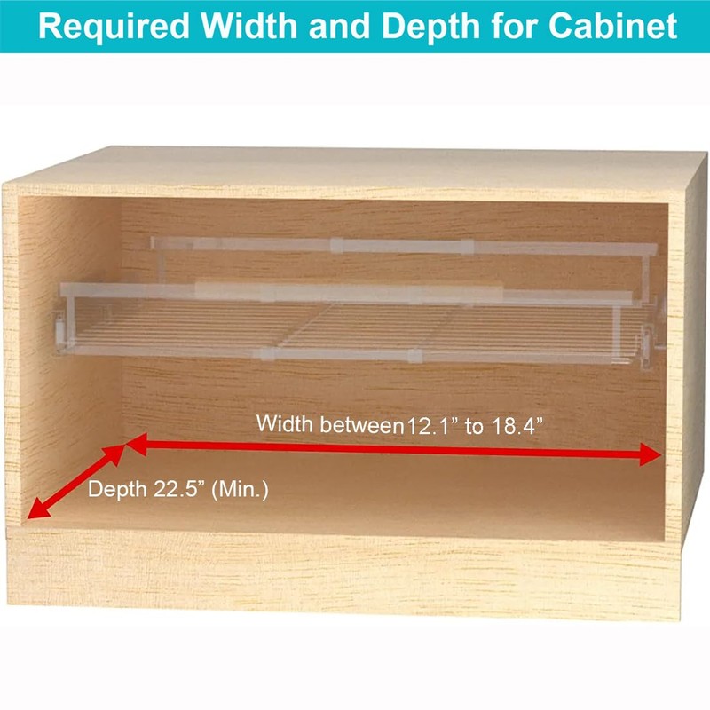 iPEGTOP 2 Pack Pull Out Cabinet Drawer Shelf Organizer, Extendable