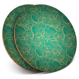 Destination Vinyl ltd 2 x MDF Glossy Top Coasters Round - Vintage Old Movie Projector Films Cinema 24392