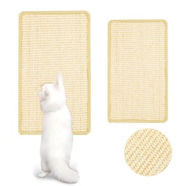 PIWOSGOL Set of 2 Cat Scratching Mat, Scratching Board Wall, Sisal Cat Scratching Mat, Natural Cat Scratching Boards, 30 x 60 cm, 25 x 50 cm, Sisal Scratching Mat, for Sofa, Furniture, Door, Scratch