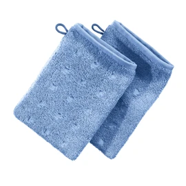 Möve Quadretti Wash Mitt Pack of 2 Light Blue 15 x 20 cm