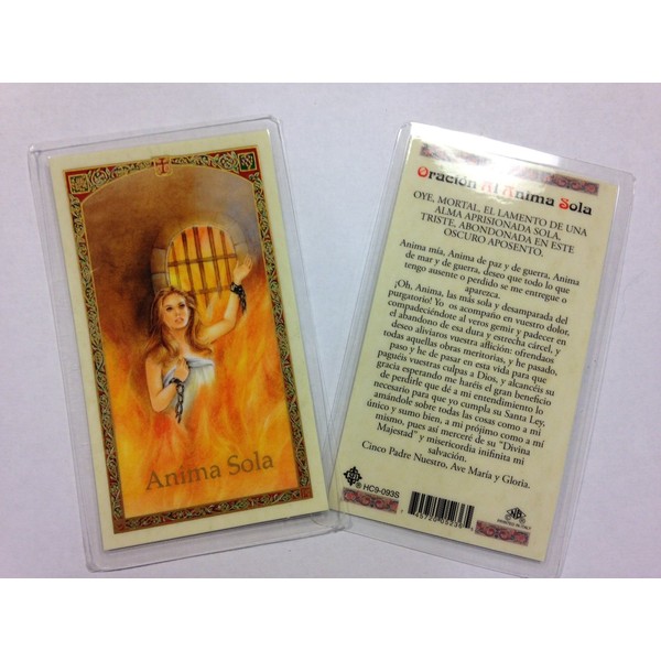 Holy Prayer Cards for The Prayer for The Lonely Soul (Oracion el Anima Sola) Set of 2 in Spanish
