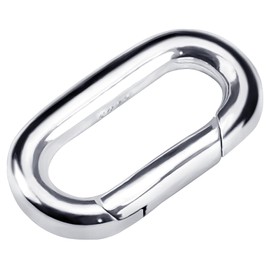 Yitexin 925 Sterling Silver Oval Bracelet Clasp, 18 mm Charm Clasps for Bracelets, Simple Chain Clasp Connector, Chain Clasps for Making Bracelets (Silver)