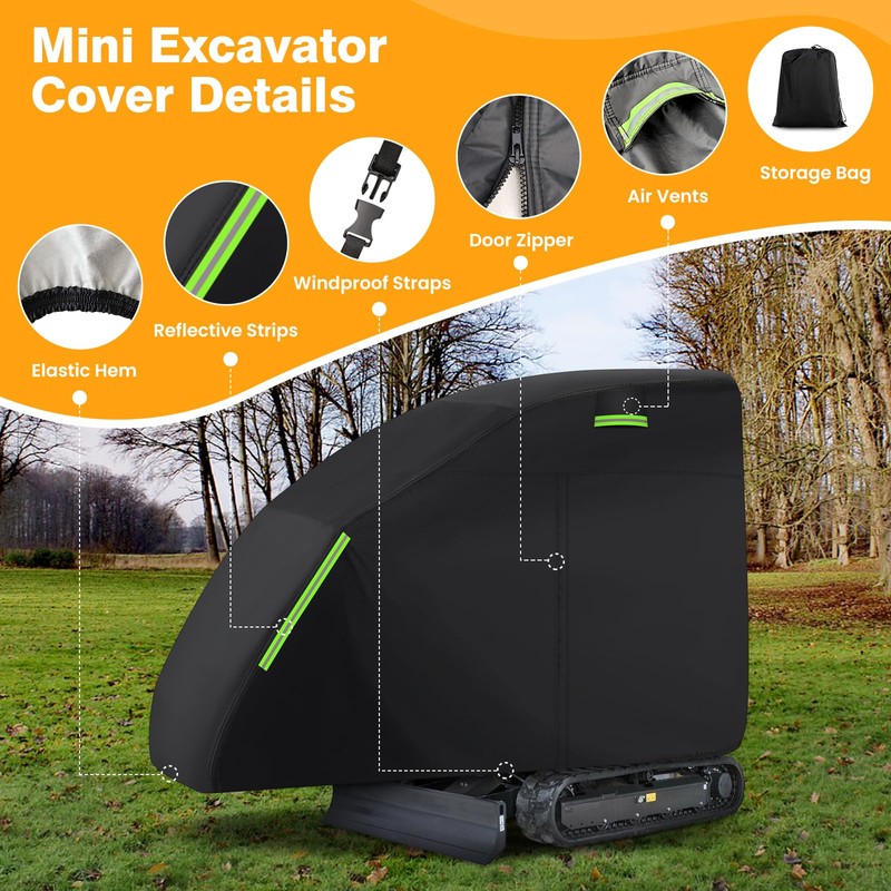 Mini Excavator Cover for Bobcat E10/Kubota K008-3/Caterpillar 300.9D/Takeuchi TB210R/Yanmar Vio10-2,