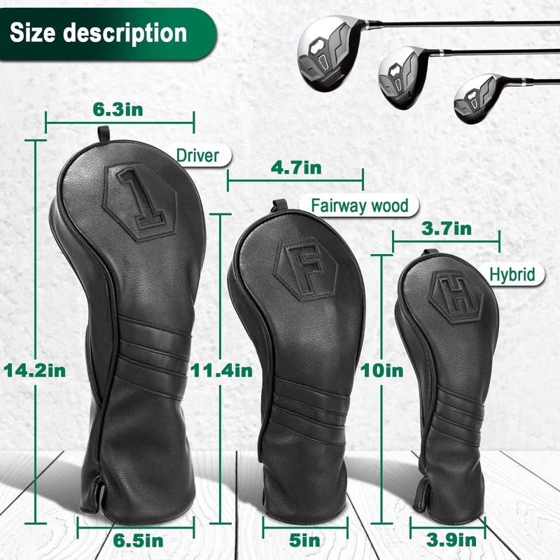 Golf Club Head covers Wood Set 3 PACKS 1FH DR