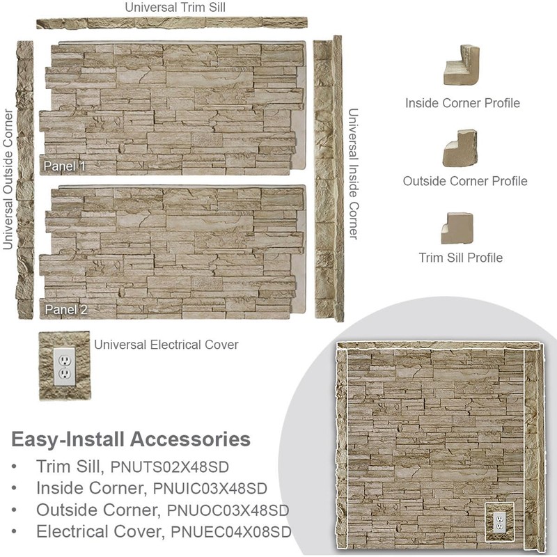 Ekena Millwork 3"W x 3"D x 48"H Universal Inside Corner