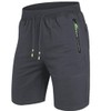ZOXOZ Men's Shorts Summer Cotton with Zip Pockets, darkgray