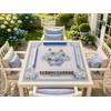 AVAONE American Mahjong Mat 33x33 Inch, Blue Porcelain Floral with