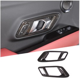 Fit for Toyota Supra GR A90 A91 MK5 2019-2025 Inner Door Handle Frame, ABS Door Inner Grab Handle Trim Cover Sticker, Car Interior Decoration Accessories, 2PCS (Carbon Fiber Pattern Black)