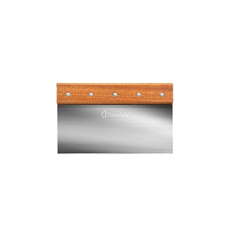 8-inch Long Bench/Dough Scraper, Stainless Steel Blade, Commercial Kitchen Tool