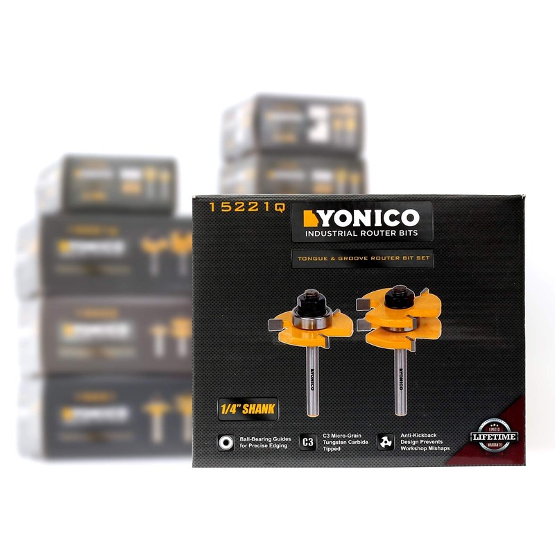 YONICO Tongue and Groove Router Bits Set Up to 3/4-Inch
